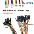5Pcs HY2.0 to dupont Line Electronic Wire-2P/3P/4P/5P/6 Pin to 2.54mm Dupont-1P Male/Female 20/30cm Wire Connector Color Cable