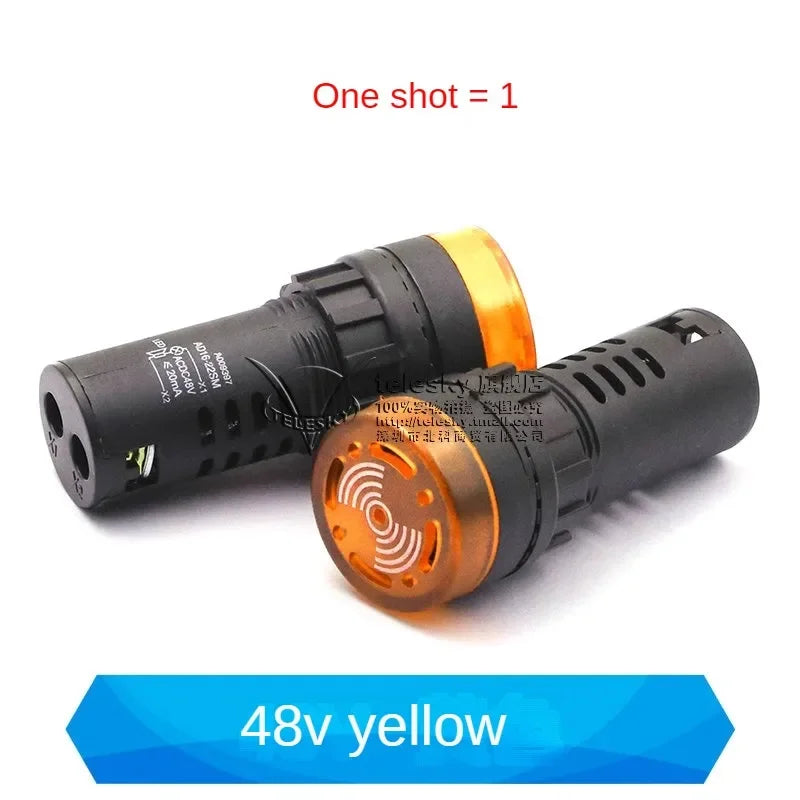 1PCS 12mm AD16-22SM 12V 24V 36V 48/110/220V Flash Signal Light Red LED Active Buzzer Beep Alarm Indicator Red Green Yellow Black