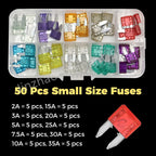 100/50pcs Car Truck Micro Blade Fuses 2A 3A 5A 7.5A 10A 15A 20A 25A 30A 35A AMP Plastic Box Assortment with Clip