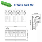 2EDG‑UKR DA803 5.08mm 2‑24P, 35mm DIN Rail Mount Male Female Solder‑Free Plug‑in Terminal Block