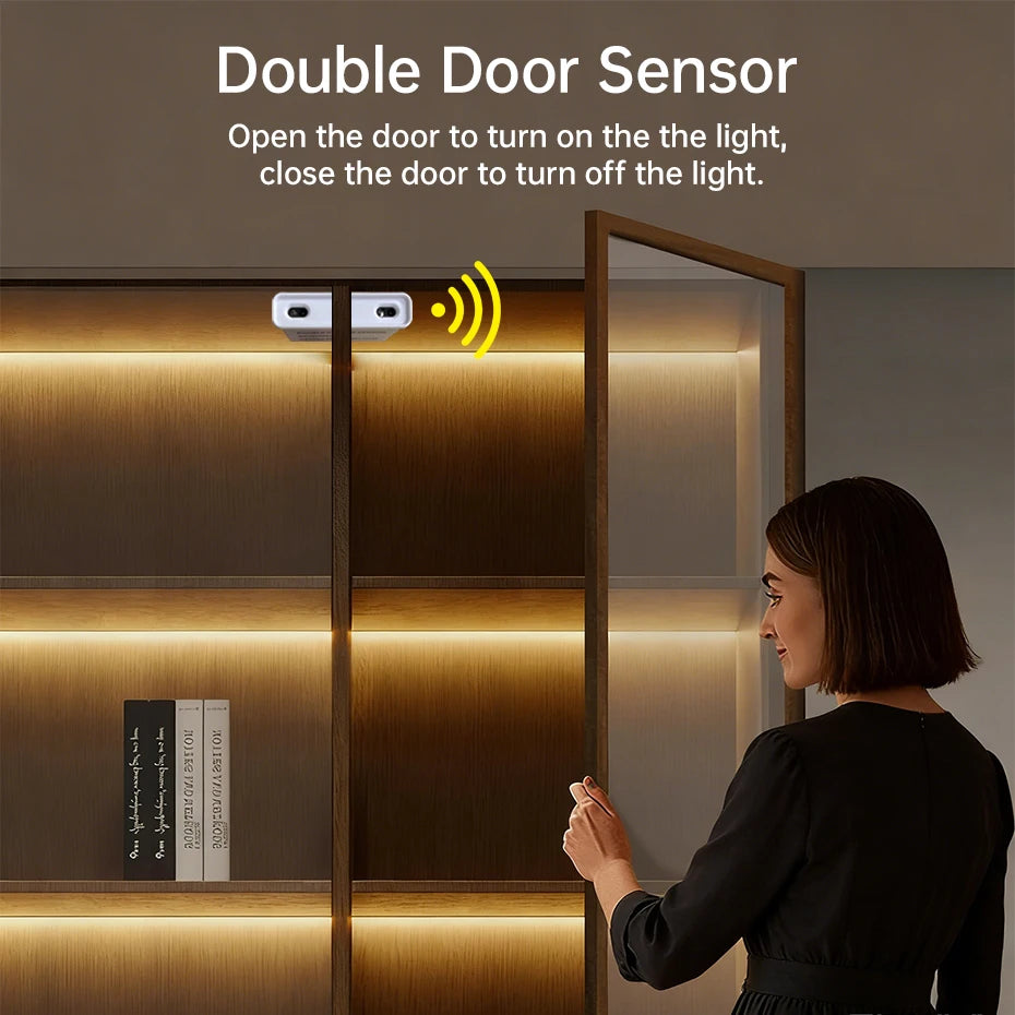 LED Cabinet Sensor Switch DC12-24V Dupont Port Touch/PIR Motion/Dual Door Motion Sensor /Penetrable Wood Detection Design 25MM