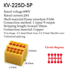 1Pc Wire Electrical Cable Connectors Plug-in Terminal Block PTFIX 2.5mm² Splitter Spliceable DIN-Rail Mounting Junction Box Tool