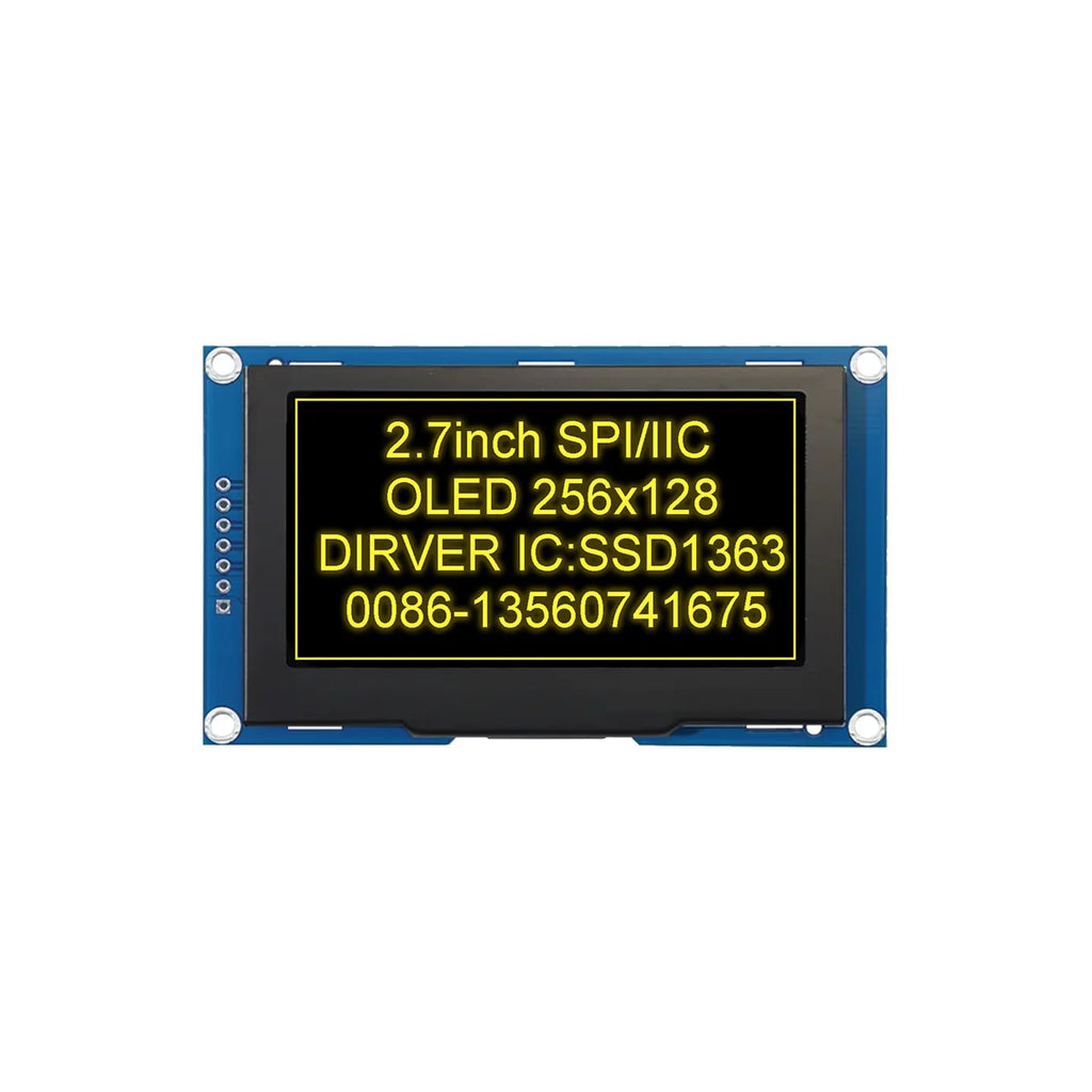 2.7 Inch 256*128 OLED Display Screen COG SPI IIC I2C interface 4PIN 7PIN 30PIN LCD Panel 256x128