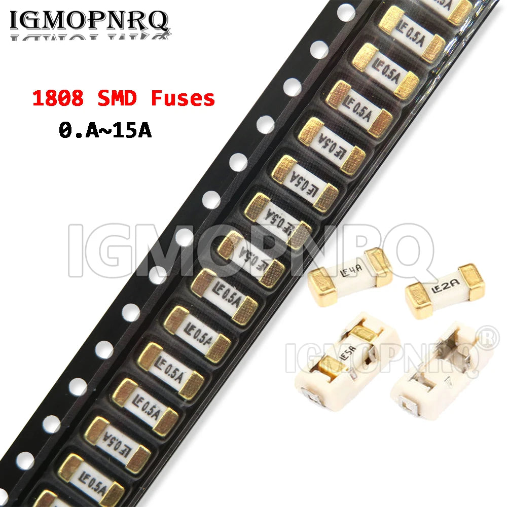 10PCS Gold AC 1808  0451 SMD Fast Blow Fuse 0.5A~15A 500mA 750MA1A 2A 3A 4A 5A 6.3A 8A 10A 12A 15A Ultra-rapid Fuses New