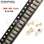 10PCS Gold AC 1808  0451 SMD Fast Blow Fuse 0.5A~15A 500mA 750MA1A 2A 3A 4A 5A 6.3A 8A 10A 12A 15A Ultra-rapid Fuses New