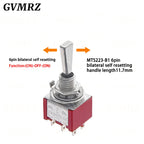 2PCS Flat Handle 6mm Panel Mount Mini Toggle Switch 3/6Pin 2/3 Positions ON OFF ON Locking Momentary RC Model Remote Controlller