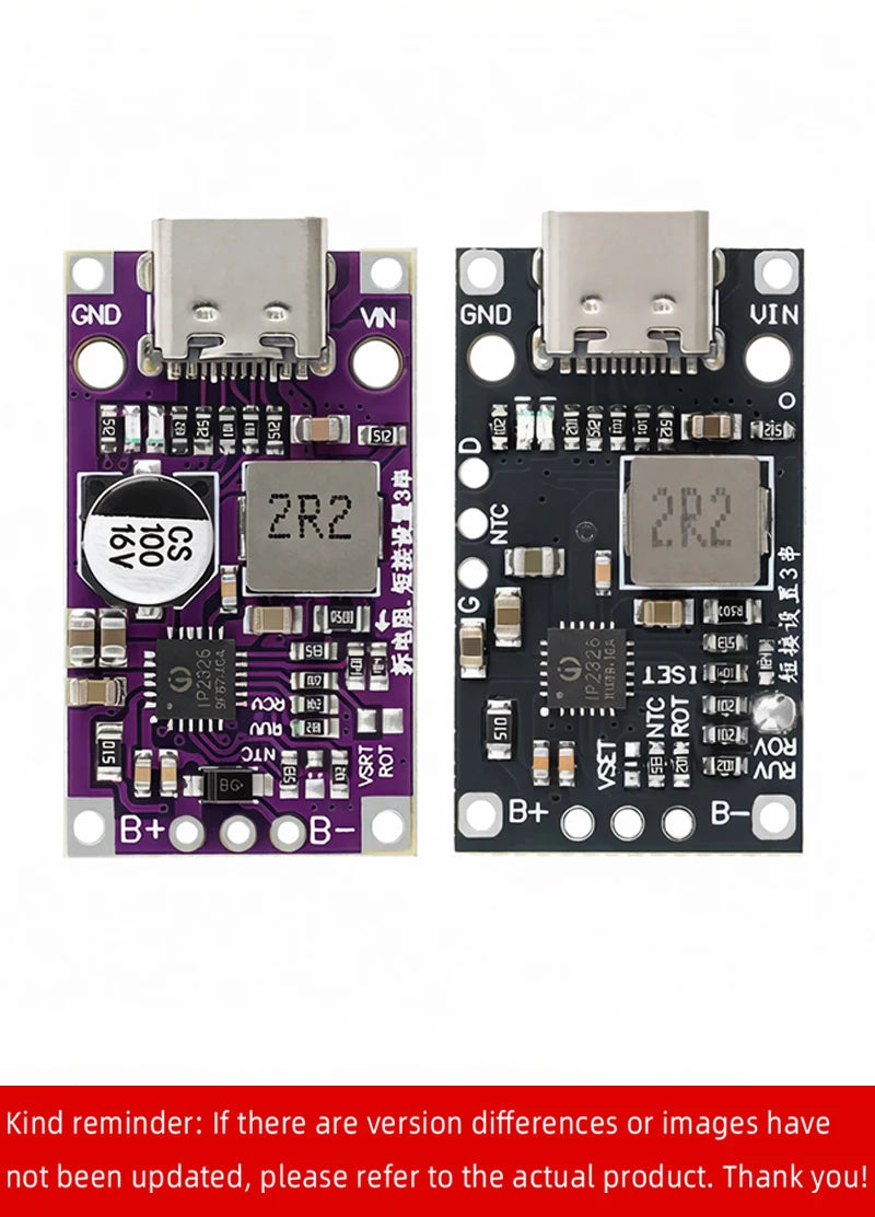 Type‑C USB 2‑3S BMS Lithium Battery Boost Charging Module 15W 8.4V 12.6V 1.5A Fast Charge With Balance And Indicator