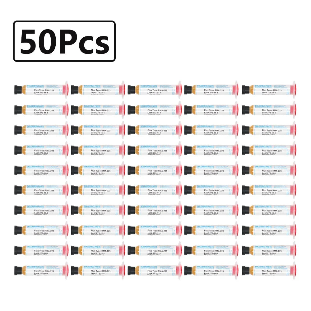 1/50Pcs 10cc RMA223 Soldering Paste Flux For Soldering Solder Paste Phone LED BGA Grease Computer Chips PGA PCB SMD Repair Tools