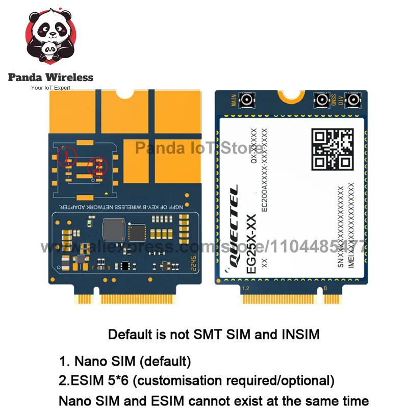Quectel EC25-AUFA M.2 Default is not SMT SIM and INSIM Support for INSIM CAT4 LTE Cat 1 EC25 Size 40mmx30mm Module Series