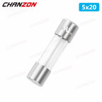 5x20 Fast Blow Tube Glass Fuse Set 5X20mm 0.5A 1A 2A 3A 4A 5A 6A 8A 10A 12A 15A 250V 125V 12V Assortment Kit with Box 55pcs