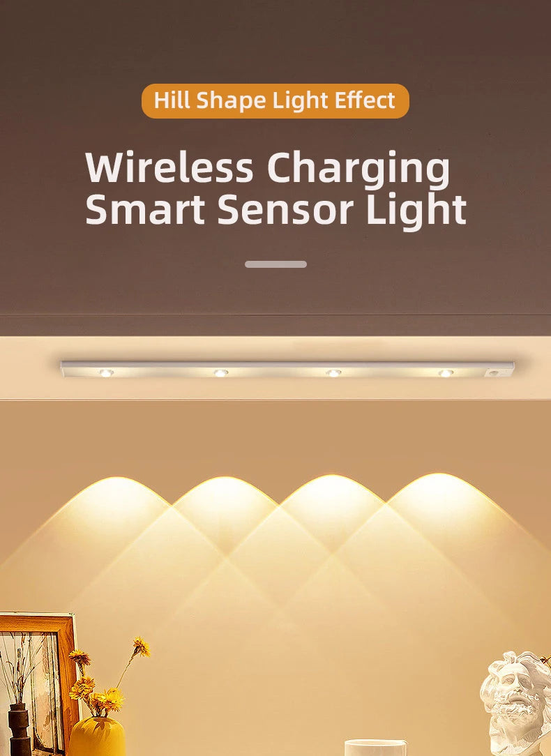 Night Light USB Motion Sensor Wireless Ultra Thin LED Wine cooler Light For Kitchen Cabinet Bedroom Wardrobe Cabinet Lighting