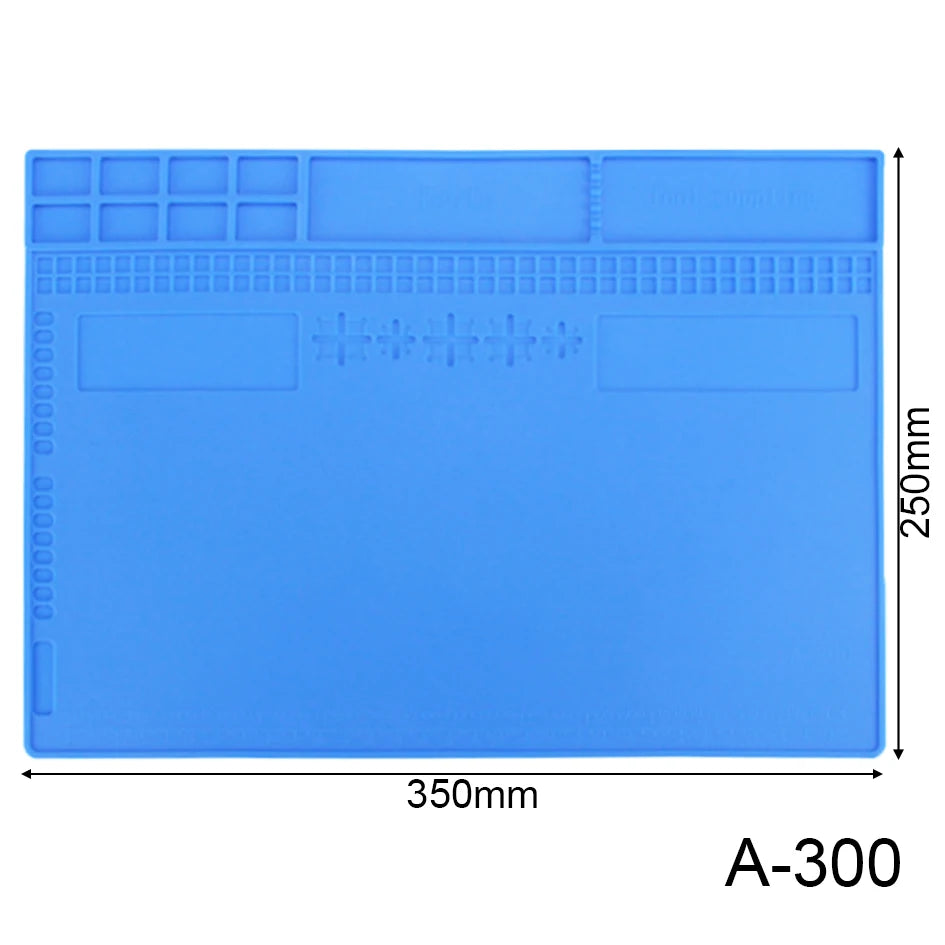 A-100 200 300 400 500 600 Magnetic Silicone Mat Heat Resistant High Temperature Insulation Pad for Soldering Repair Tools