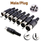 2/5 PCS 3P 4P 5P 6P 7P 8P 13Pin Din Male/Female Plug Soecket Jack With Plastic Handle Keyboard Cable Connector Adaper PS2 DIY
