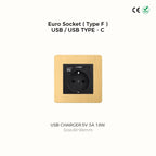 Avoir Gold Rocker Toggle Switch Brass Lever Switch Home Accessories Cat6 Type C EU Sockets And Switches 220V Push Button 86 Type