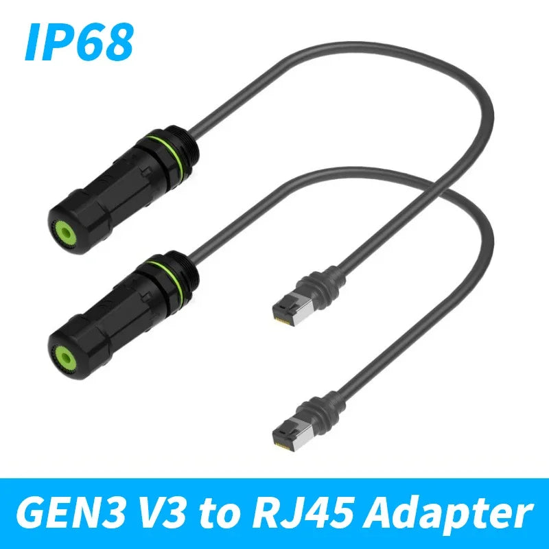 For Starlink Gen3 to RJ45 Ethernet Adpater Connector IP68 Waterproof for SPX Extender Mini GEN3 V3 CAT6 Gigabit Cable Connector