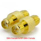 Connector SMA to SMA/ RP-SMA to SMA / RPSMA Male Plug & Female Jack Slide-on Straight RF Coax Adapter Connector for WIFI Antenna