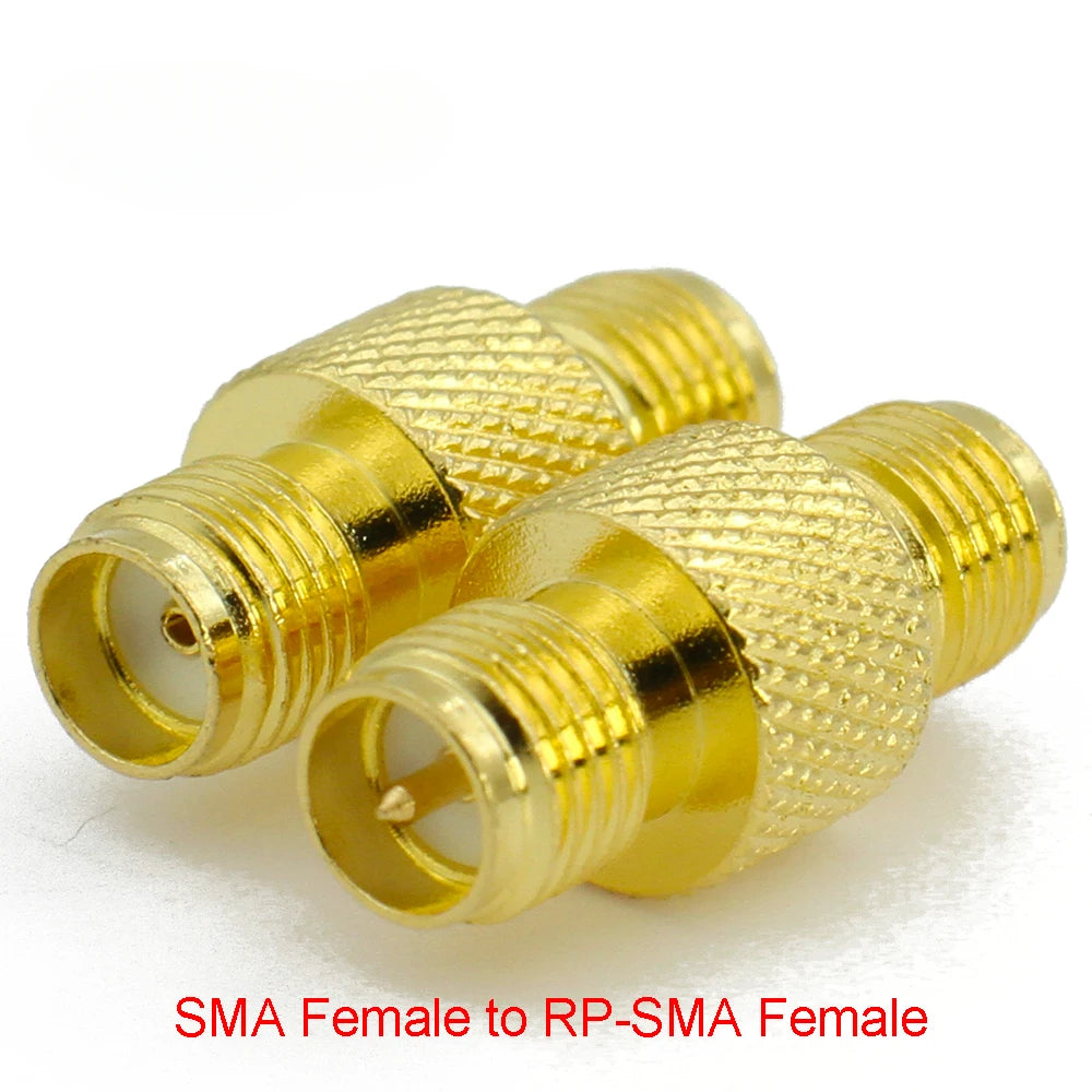 Connector SMA to SMA/ RP-SMA to SMA / RPSMA Male Plug & Female Jack Slide-on Straight RF Coax Adapter Connector for WIFI Antenna