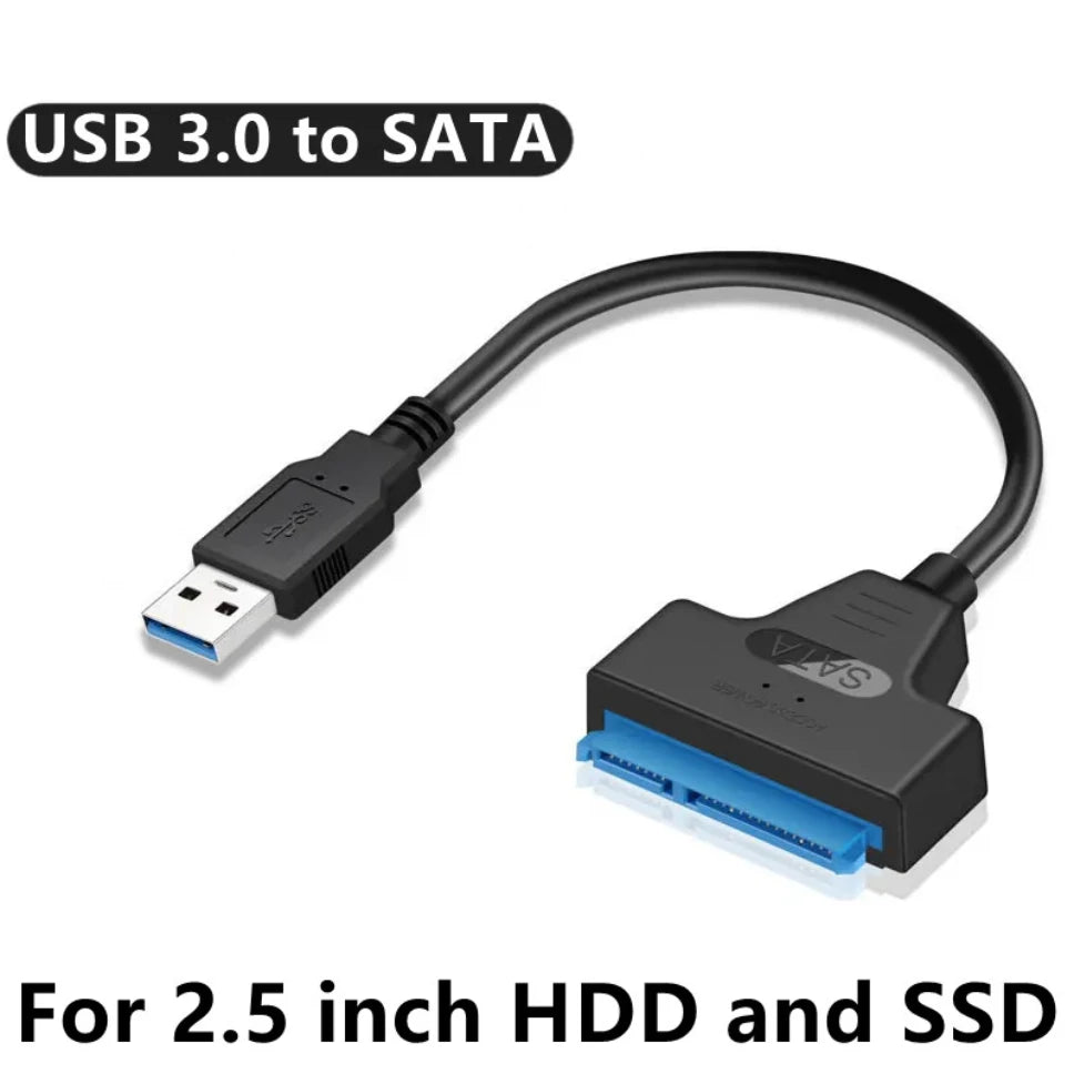 USB SATA 3 Cable Sata To USB 3.0 / 2.0 Adapter Support 2.5Inch External SSD HDD Hard Drive UP To 6 Gbps 22 Pin Sata III Cable