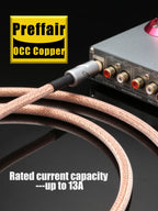 Hifi DC Power Cable GX16 2Pin to DC 2.5/2.1mm OCC Silver Plated with Pure Copper Connector Aviation Plug Phono Cable Amplifier
