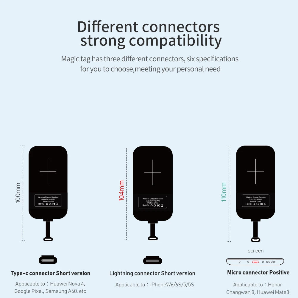 Nillkin Magic Tags QI Wireless Charging Receiver Mobile Phone For Iphone 7 6 Plus 5s Type-c For Samsung Huawei Honor Xiaomi