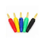 2/5PCS 4mm Gold Plated Banana Plug Speaker Cable Wire Connector Pin Socket Multi-Color for Audio DIY