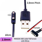 Smart Wristband Male Female Wire 2 3 4 5 Pole USB Type-C DC Charger Connector 2A DC Smart Watch Magnetic Pogo Pin Universal