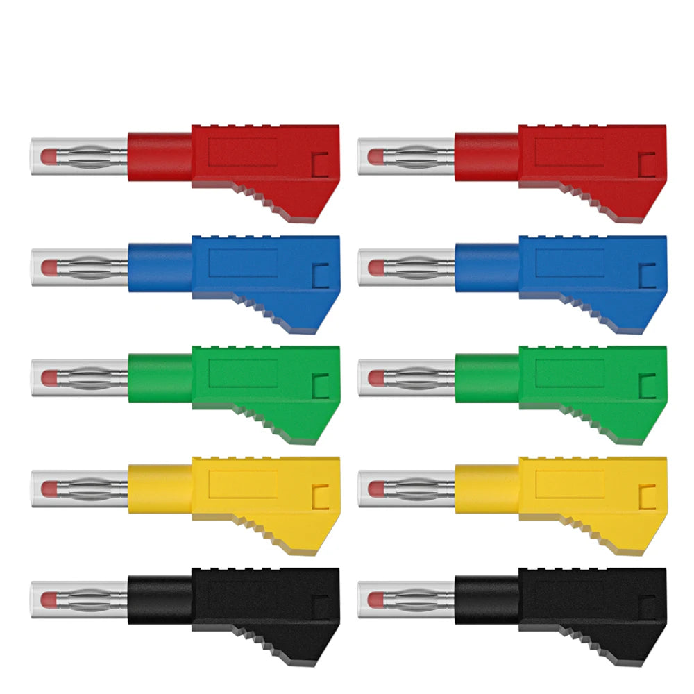 JZDZ 10PCS 4MM Banana Plug Safety Retractable Stackable Solder In Line DIY Assembly Test Leads Connectors J.10043
