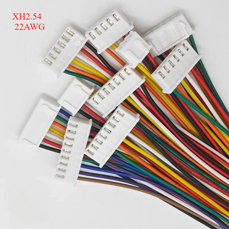 10PCS XH2.54 22AWG 3A 2/3/4/5/6~12P 0.1" Pitch Male Female Plug Socket TJC3 8cm/10cm/20cm/50cm Wire Cable Harness Connector