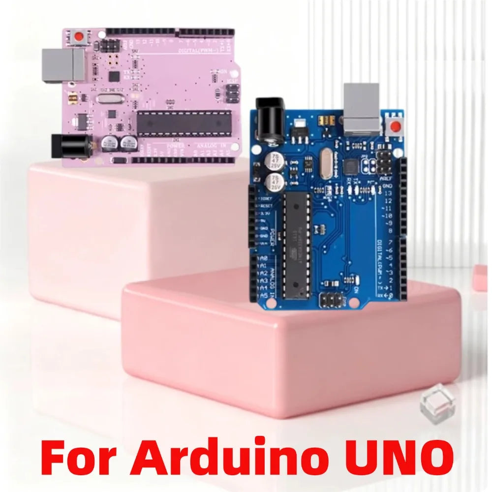 Compatible with Arduino Uno R3 Development Board ATmega328P Microcontroller Module Main Control Board Multicolor USB-B Cable
