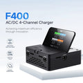 ISDT F400 4 Channel Smart Balance Charger 400W 15A AC/DC RC Battery Charger with Foldable Display for 1-8S LiPo LiHV LiFe LiIon
