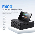 ISDT F400 4 Channel Smart Balance Charger 400W 15A AC/DC RC Battery Charger with Foldable Display for 1-8S LiPo LiHV LiFe LiIon