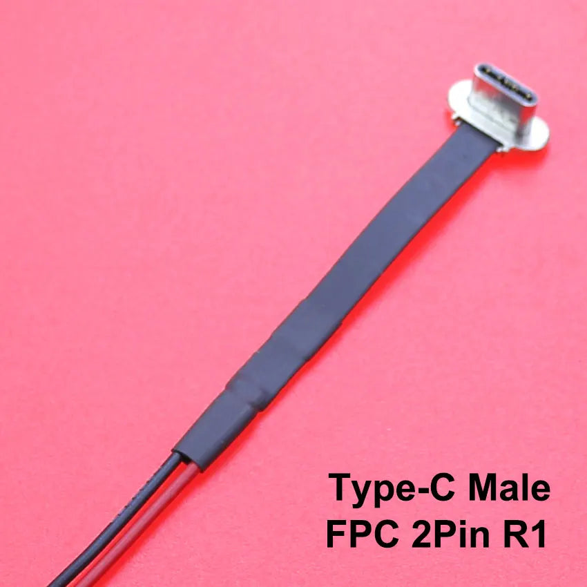 Type-C Micro USB Connector FPC 2Pin 3Pin W/ Resistor R1 Soft Flat Cable Male Charging Cable Fast Charge Wire Extention For Phone