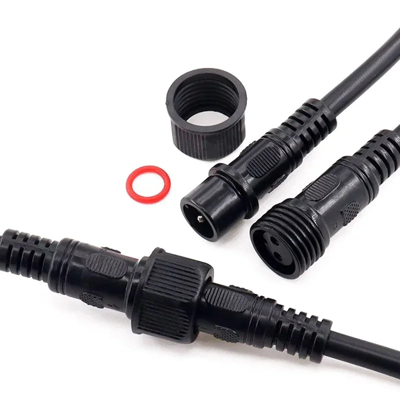 5/20Pcs M16 Waterproof 2 3 4 5 Pin IP65 Cable Wire Plug for LED Strips Male and Female Jack 22mm nut Connector Wire 20CM OD 6mm