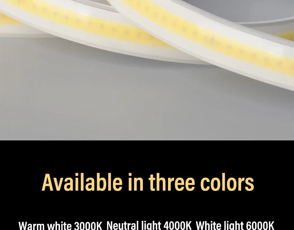 1M-50M 220V COB LED Strip Dimmable 360LEDs/m EU Plug Kitchen Home Room Decoration Flexible Ribbon for Outdoor Garden Lighting