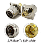 1PCS N To SMA Connector L16 N Female to SMA Female Coax  Adapter Test Converter 4 Hole Flange Panel RF Antennas Connector