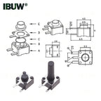 50PCS 4.5*4.5mm Momentary Tact Switch Push Button Switch  Micro Switch For TV/Home Use Button 4.5*4.5*3.8 3PIN 3 5 6 7 8 MM