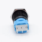 12 16 19 22mm Metal Push Button Switch Press Button Flat High Head 1NO 1NC Momentary Self Reset Locking Latching Black Switch