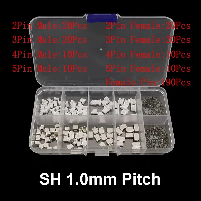 1Pcs SH1.0 / JST 1.25 / PH2.0 / XH2.54 / VH3.96 Male and Female Housing Pin Header Crimp Terminal Adapter JST Connector Kit