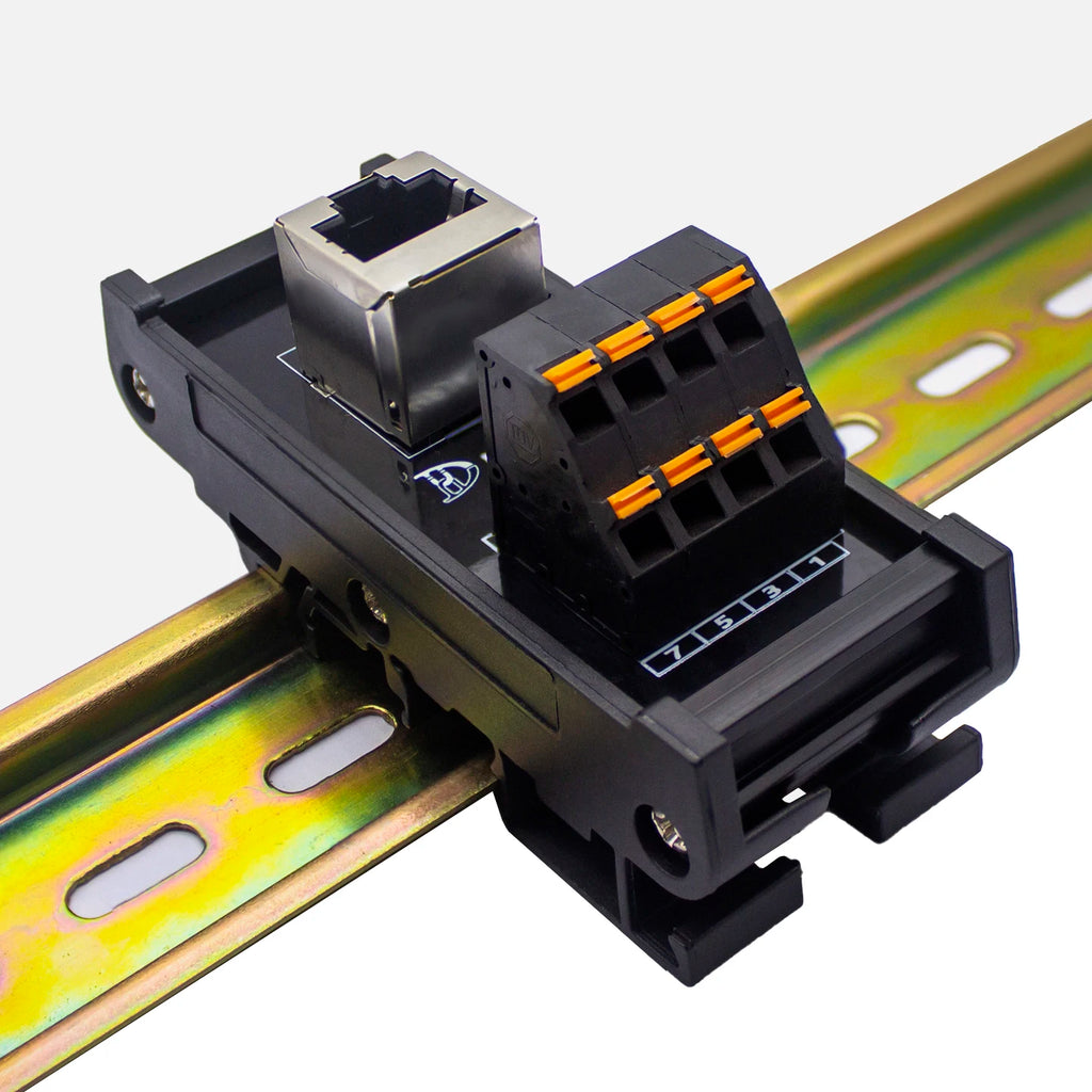 Quick Wiring  Din Rail Mounting Splitter Adapter RJ45 Female To Spring Termianl Block Module RJ45  Breakout Board