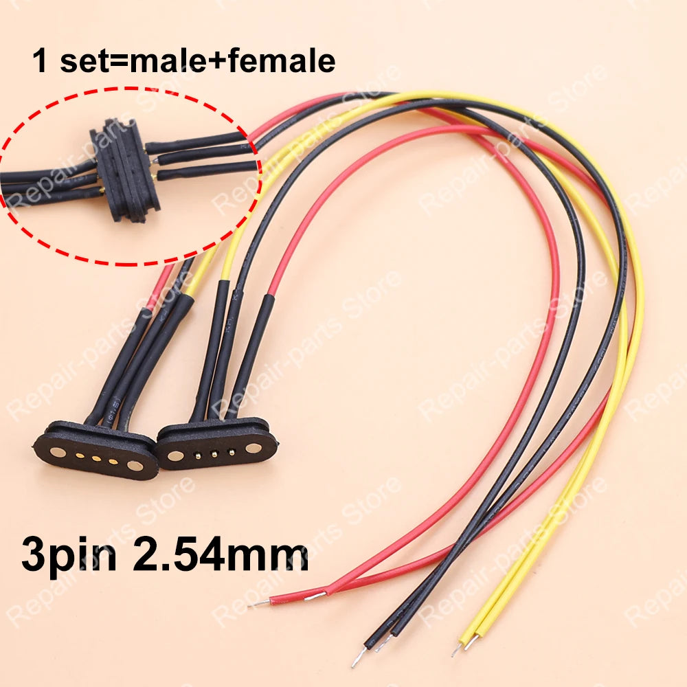 1 Pair 2A 36V DC Magnetic Pogo Pin Spring Loaded Male Female 2.8mm 2.54 MM Pitch 2/3/4/5pin Pole Through Holes PCB BTB Connector