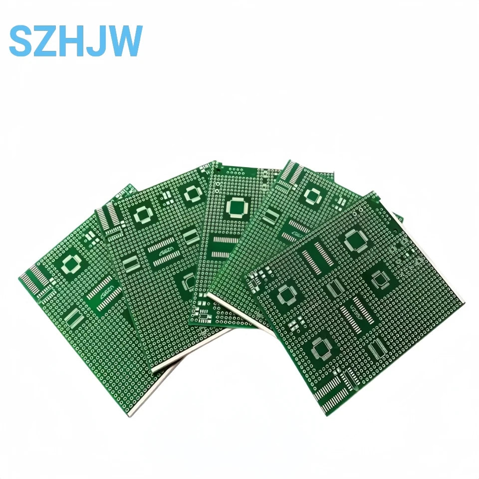 1/5/10PCS 9x11cm SMD Test Board – QFP/TQFP/SOP/QSOP Breakout PCB, 2.54mm Pitch, for STM32 ESP32 Microcontroller Development