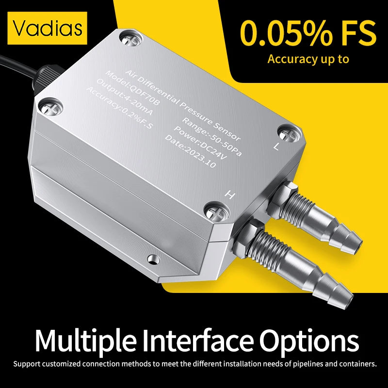 Differential Pressure Sensor 0-50pa 0-200pa 0-500pa 0-10Kpa Wind Air Differential Pressure Transmitter 4-20mA 0-10V 0-5V RS485