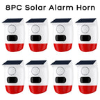 Outdoor Solar Alarm PIR Infrared Motion Sensor 120dB Siren Sound Light Flash Waterproof Security Protection for Yard