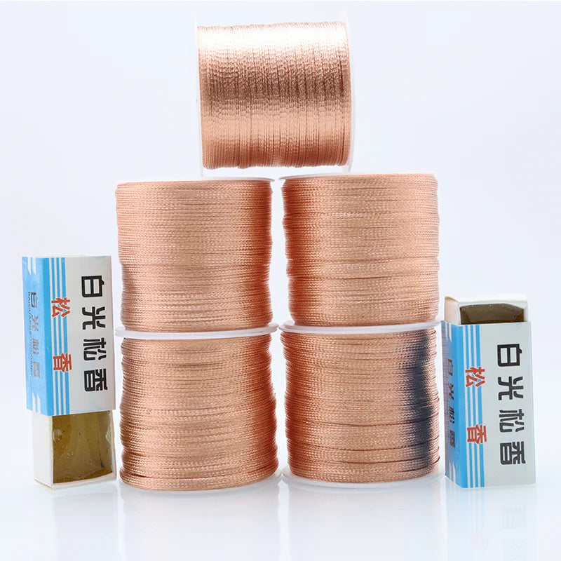 Copper Welding Wick Wire Solder and High Purity Rosin Soldering Paste for PCB Board BGA Repair Tool Desoldering Mesh Braid Tape
