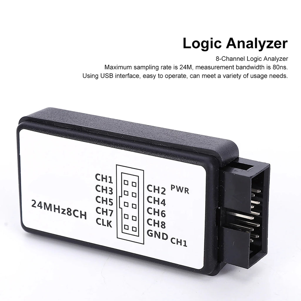 24M Logic Analyzer Portable Logic Analyzer LA1002 Mini Portable USB 5MHz 24M 8 Channel Logic Analyzer Device Set with Cables
