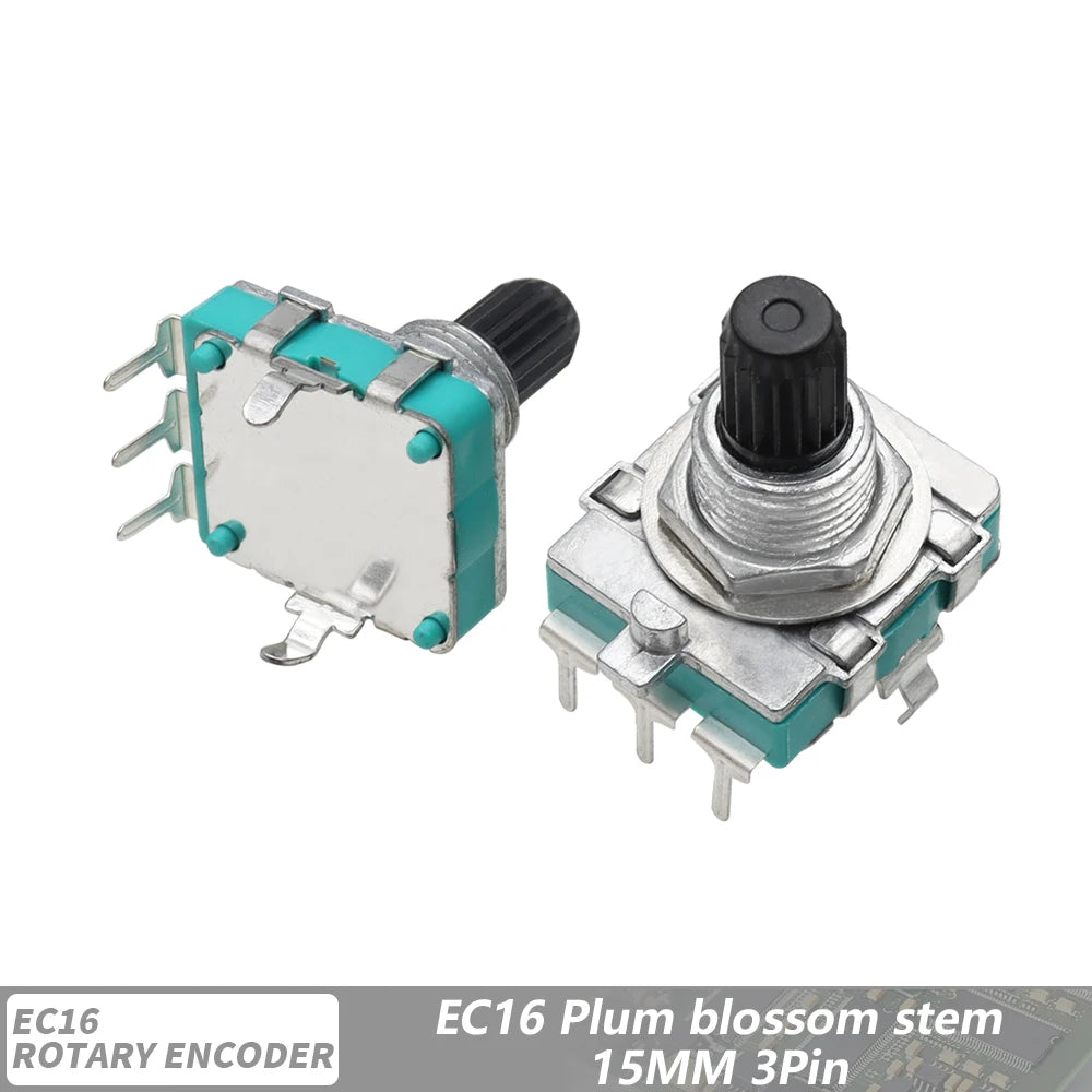 5PCS EC16 Type Power Amplifier Volume Encoder 360 Degree Rotating Digital Pulse Potentiometer 24 Bits Handle Long 15/20MM