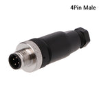 1Pc 3/4/5 Pin M12 Sensor Connector Waterproof Male&female Plug Screw Threaded Coupling