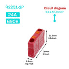 Wire Electrical Connectors Wire Push-in Terminal Block multiple in multiple out Connector Mount On Din Rail with fixing Hole