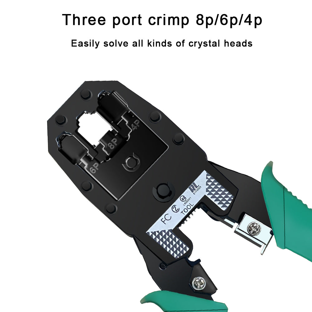Stripping Crimping Pliers Network Cable Clamp Pliers+Professional Network Cable Tester RJ45 RJ11 RJ12 CAT5 UTP LAN Hand Tool Set