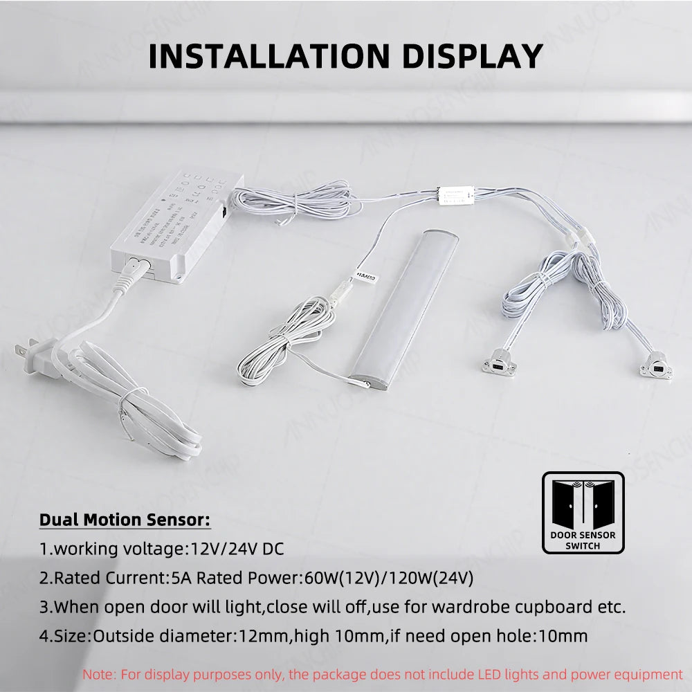 Cabinet LED Lighting Lamp Strip Sensor Switch DC12-24V 5A Mini PIR/Touch/Sweep/Motion Electrical Switches DuPont Connector Cable